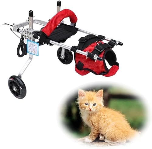 Pet Rollstuhl Aluminium Katze Rollstuhl Leichte 2 Räder Hund Rollstuhl Für Rehabilitation Hilfe Walk Werkzeug von DAMOIFFP
