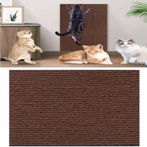 Cat Scratching Mat, Climbing Cat Scratcher, Climbing Cat Scratcher Mat,Cat Wall Scratcher,Trimmable Self-Adhesive Cat Scratcher,Cat Scratch Furniture Protector Couch,Wall (11.8 * 39.3in,Dark Brown) von DANC