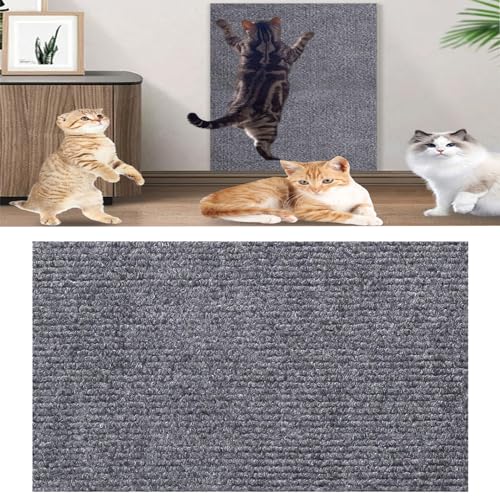 Cat Scratching Mat, Climbing Cat Scratcher, Climbing Cat Scratcher Mat,Cat Wall Scratcher,Trimmable Self-Adhesive Cat Scratcher,Cat Scratch Furniture Protector Couch,Wall (11.8 * 39.3in,Light Gray) von DANC