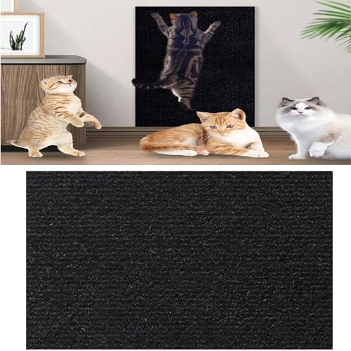 Cat Scratching Mat, Climbing Cat Scratcher, Climbing Cat Scratcher Mat,Cat Wall Scratcher,Trimmable Self-Adhesive Cat Scratcher,Cat Scratch Furniture Protector Couch,Wall (15.7 * 39.3in,Black) von DANC