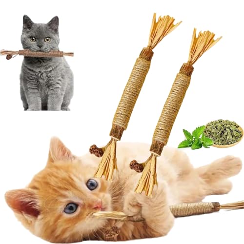 DANC Nuna Pets Cat Chew Stick, Silvervine Sticks for Cats, Nunapets-Nunapets Cat Chew Toy, Nunapets Natural Silvervine Stick Cat Chew Toy, Cat Silvervine Sticks, Cat Teeth CleaningToy (2Pcs) von DANC