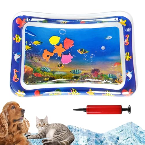 DANC Summer Cat Water Mat, Thickened Water Sensor Play Mat, 2024 New Pet Water Sensory Play Mat for Cats, Inflatable Tummy Time Mat Premium Baby Water Play Mat, Pet Water Sensory Mat (Style-B) von DANC