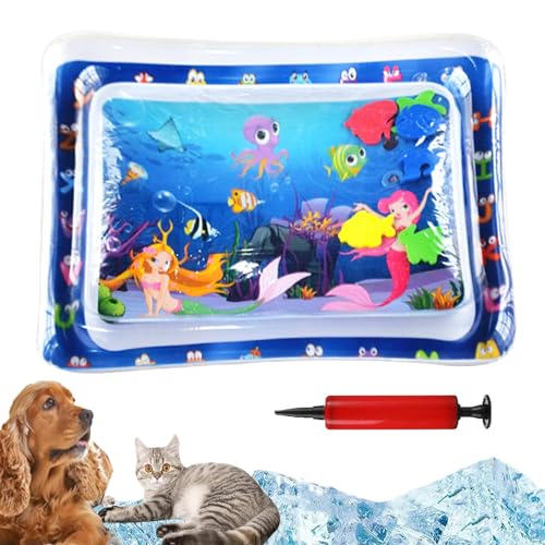 DANC Summer Cat Water Mat, Thickened Water Sensor Play Mat, 2024 New Pet Water Sensory Play Mat for Cats, Inflatable Tummy Time Mat Premium Baby Water Play Mat, Pet Water Sensory Mat (Style-D) von DANC