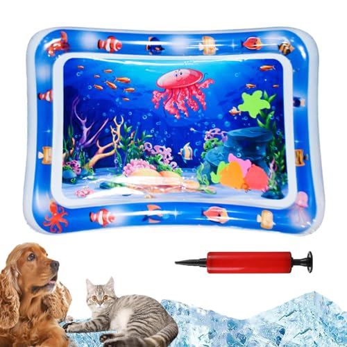 DANC Summer Cat Water Mat, Thickened Water Sensor Play Mat, 2024 New Pet Water Sensory Play Mat for Cats, Inflatable Tummy Time Mat Premium Baby Water Play Mat, Pet Water Sensory Mat (Style-E) von DANC