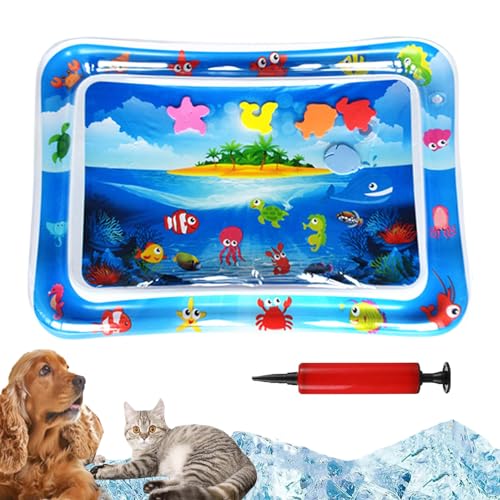 DANC Summer Cat Water Mat, Thickened Water Sensor Play Mat, 2024 New Pet Water Sensory Play Mat for Cats, Inflatable Tummy Time Mat Premium Baby Water Play Mat, Pet Water Sensory Mat (Style-K) von DANC