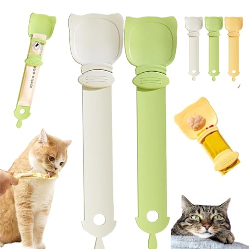 Happy Spoon for Cats, Cat Strip Happy Spoon, Happy Spoon Cat Treat Feeder, Multi Functional Cuddles and Meow Pet Spoons, Cat Wet Treat Squeeze Treats Spoon, Cat Claw Shaped Feeder Spoon (2Pc-A) von DANC