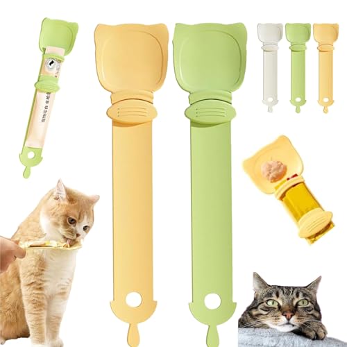 Happy Spoon for Cats, Cat Strip Happy Spoon, Happy Spoon Cat Treat Feeder, Multi Functional Cuddles and Meow Pet Spoons, Cat Wet Treat Squeeze Treats Spoon, Cat Claw Shaped Feeder Spoon (2Pc-C) von DANC