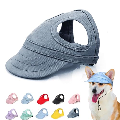 Outdoor Sun Protection Hood for Dogs, Sun Hat for Dogs, Adjustable Dog Sun Protection Baseball Hat Cap, Summer Outdoor Pet Dog Sun Protection Sports Sun Hat with Ear Holes (L,Dark Blue) von DANC