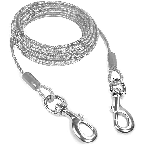 Kabel verzinkter Stahldraht, Haustierleine mit PVC-Beschichtung, kaufest, für große Hunde, Haustiere, Hund, Hof, Camping, Outdoor, 3 m, Weiß von DANETI