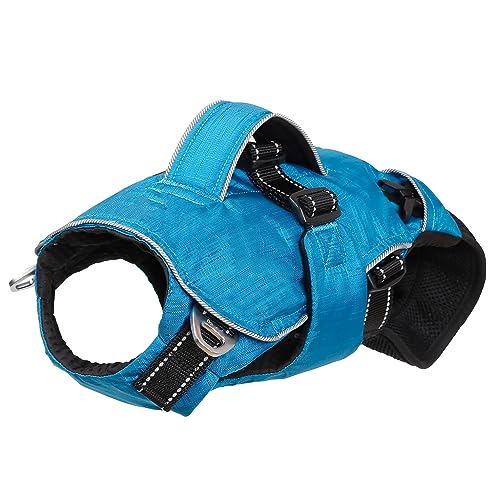 Multifunktionale Hundetasche Geschirr 4 in 1 Welpen Katze Geschirr Weste Out Bike Haustier Schulter Rucksack Haustier Tragetasche Hundetragetasche Blau M von DANETI