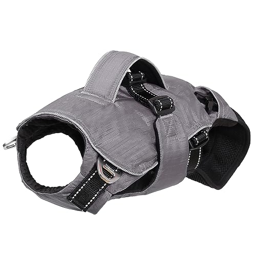 Multifunktionale Hundetasche Geschirr 4 in 1 Welpen Katze Geschirr Weste Out Bike Haustier Schulter Rucksack Haustier Tragetasche Hundetragetasche Grau M von DANETI