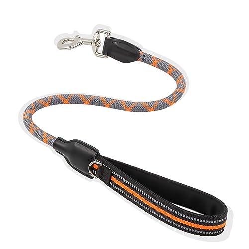 Trainingsleine, reflektierend, Doppelkopf, verstellbar, für mittelgroße und große Hunde, Nylonseil, Spaziergänge für Haustiere, Breite 1,0 cm, Orange von DANETI