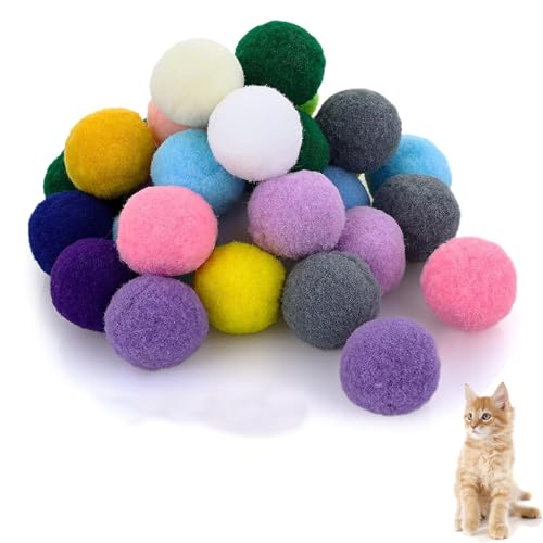 DAODAO 50 Stück, Katzen Bälle, Katze Ball, Katzenbälle, Katzen Ball, Katzenspielzeug Bälle, Filzbälle, Filzbälle Katzen, Für Katzen Und Kätzchen, Katzen Im Innenbereich Zum Fangen Von Chase von DAODAO