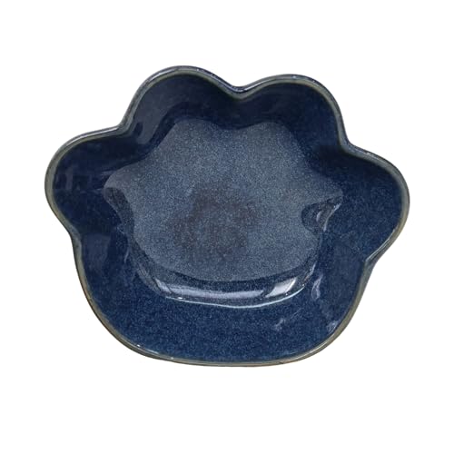 DAOFEUK Futternapf, Keramik Katzenkrallennapf, süß und praktisch, nicht leicht zu verformen, leicht zu reinigen, Haustierbedarf, für Katzen und Hunde (blau1) von DAOFEUK