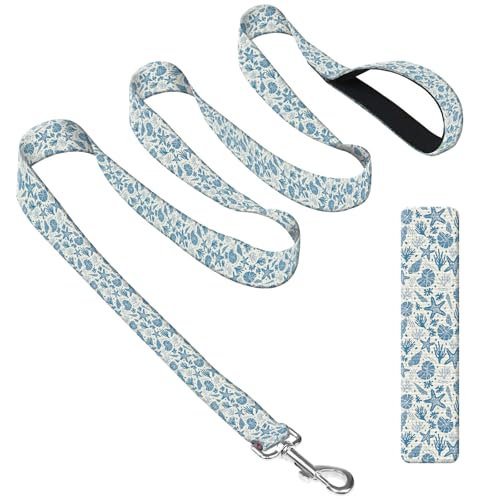 DAORJWL Hundeleine mit Neoprengriff, Hundetrainingsleine, 1,8 m, niedlich, langlebig, Polyester, für mittelgroße und große Hunde, niedlicher blauer Seestern von DAORJWL