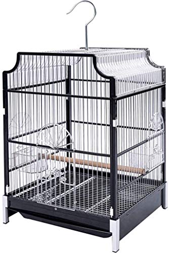 DAPERCI Vogelkäfige Ständer for Haustier-Vogelkäfige, Papageien-Haustierhaus for Aufhängen, exquisites Taubennest, kleines Apartment-Vogelhaus mit Ziehtablett Vogelkäfige (Color : Nero) von DAPERCI