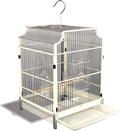 DAPERCI Vogelkäfige Ständer for Haustier-Vogelkäfige, Papageien-Haustierhaus for Aufhängen, exquisites Taubennest, kleines Apartment-Vogelhaus mit Ziehtablett Vogelkäfige (Color : White) von DAPERCI