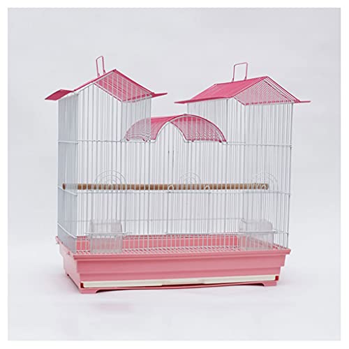 DAPERCI Vogelkäfige Vogelkäfig Großes Schloss Vogelkäfig Bemalter Käfig Sittich Vogelkäfig Geeignet for Tigerhaut Schwarz Phönix Kanarienvogel Liebesvogel Vogelkäfige Dekor Vogelkäfige (Color : Pink) von DAPERCI