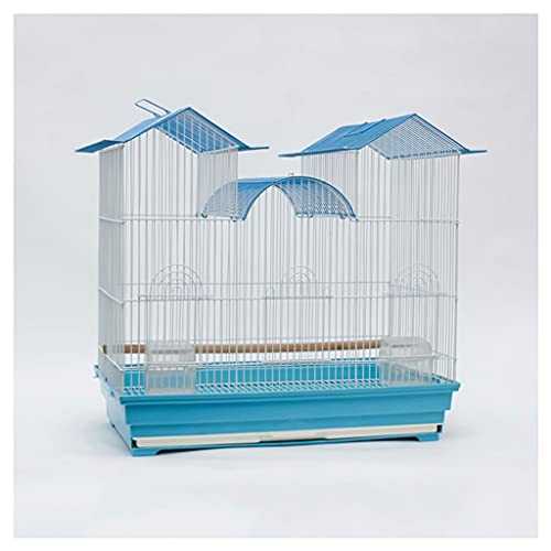 DAPERCI Vogelkäfige Vogelkäfig Großes Schloss Vogelkäfig Bemalter Käfig Sittich Vogelkäfig Geeignet for Tigerhaut Schwarz Phönix Kanarienvogel Liebesvogel Vogelkäfige Dekor Vogelkäfige (Color : Blue) von DAPERCI