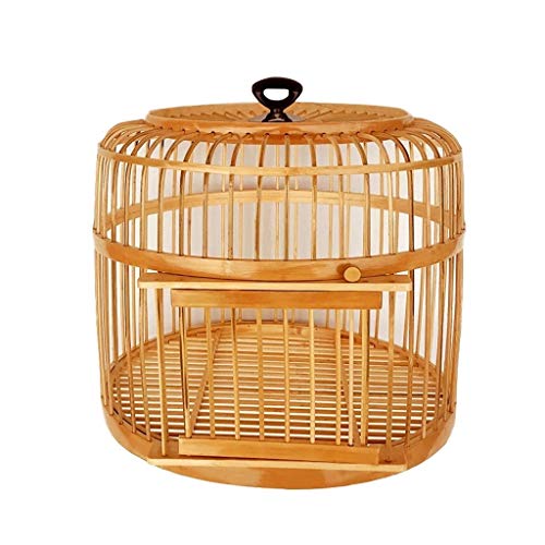 DAPERCI Vogelkäfige Vogelkäfig Vogelkäfig Handgefertigter Ziervogelkäfig for den Innen- und Außenbereich Heimtierbedarf Durchmesser 39 cm Vogelkäfige Dekor Vogelkäfige (Color : Natural) von DAPERCI