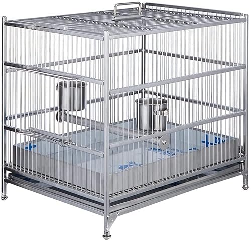 Vogelkäfige Stand Pet Bird Flight Cages Parrot Pet House Cages Edelstahl-Vogelpapagei Gehen Sie mit den Vögeln spazieren, nehmen Sie ein Bad und ziehen Sie täglich Papageien for Wellensittiche/Turtelt von DAPERCI