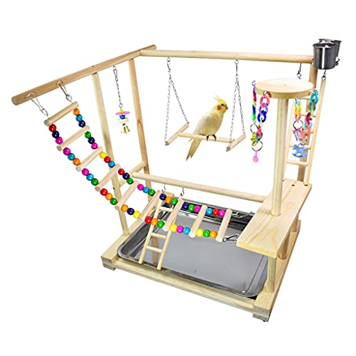 Vogelkäfige Vogelkäfig Kleiner und Mittlerer Papagei Spielplatz Regal Kleiner Sonnensittich Massivholz Trainingsstation Ständer Boden Vogelständer Spielspielzeug Tierkäfige Vogelkäfige von DAPERCI