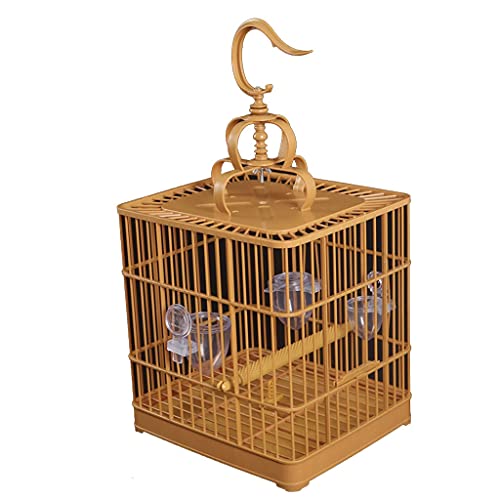 Vogelkäfige Vogelkäfig Vogelkäfig Quadratischer Kunststoff-Badekäfig Finch Bird Myna Parrot Tragbarer hängender Vogelkäfig mit Stehstange und Futternapf for Lovebirds Finken Parrotlet Bird Cage Vogelk von DAPERCI