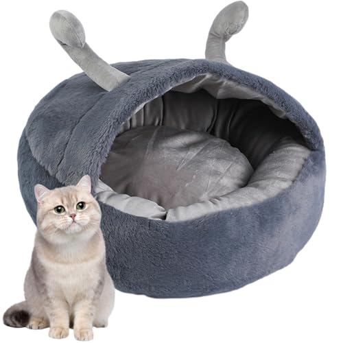 DASHIELL Katzenhöhle mit Kapuze, bezauberndes Ohr-Design, Katzenhöhlen für Indoor-Katzen mit rutschfester Unterseite, gemütliches Katzenversteck, bequemes Hundehöhlenbett für Haustiere, Indoor-Katzen, von DASHIELL