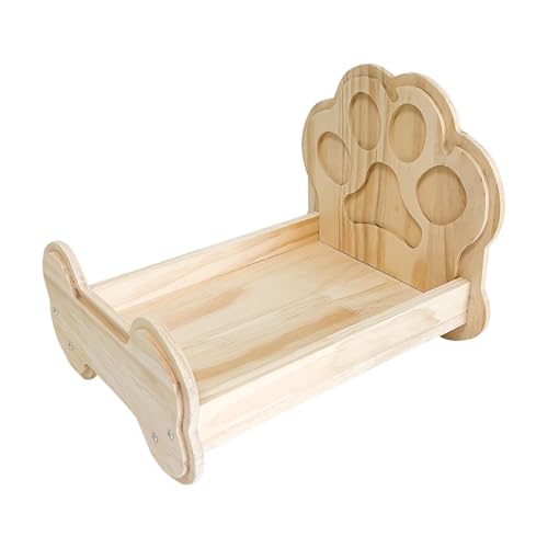 DASHIELL Kleines Tierbett, Hasenbett aus Holz | Off The Floor faltbares Hasenbett,Tragbarer Schlafplatz für Welpen, Chinchillas-Schlafbetten für Kätzchen und Frettchen von DASHIELL