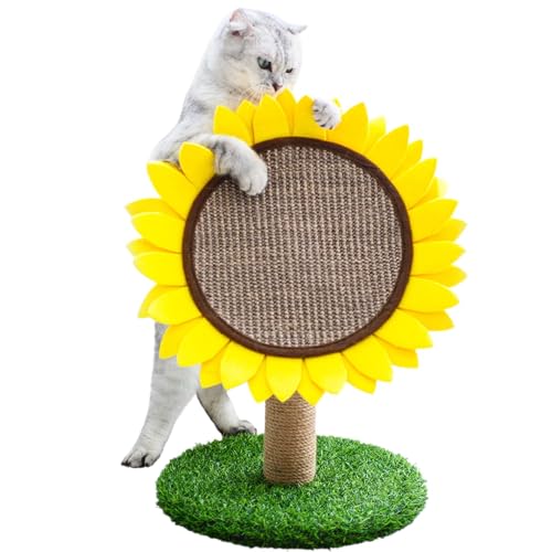 DASHIELL Niedlicher Katzenkratzer, Sonnenblumenkratzbaum, Blumenkatzenbaum-Möbel, interaktive Aktivität, Kätzchen, Sisal überzogener Kratzbaum für Indoor-Katzen von DASHIELL