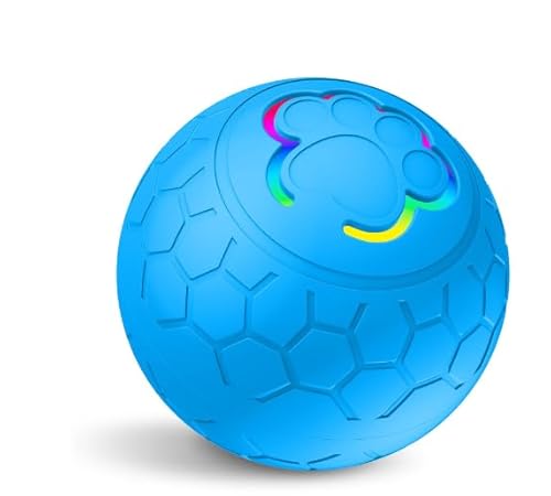 DASIAUTOEM Haustier Interaktives Spielzeug, Hundespielzeug Ball Intelligenz, Strapazierfähiger Automatisch Rollender Ball, LED Leuchtend, USB Wiederaufladbar, Elektrisch Spielzeug für Hunde Katzen von DASIAUTOEM