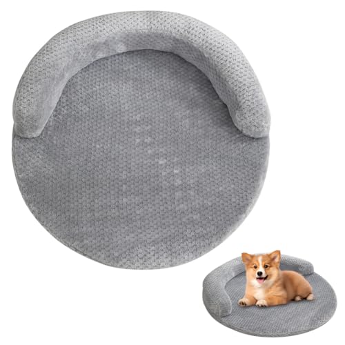 DASIAUTOEM Hundebett Hunde, Katzenbett Flauschig, Katzenkissen Hundekissen Waschbar, Hundekorb, Winter Warme Weiche Katzen Bett, Flauschiges Hundebett Rund Katzenkörbchen Ø 60cm von DASIAUTOEM