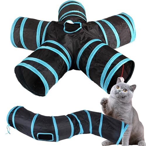 Cat Tunnel for Indoor Cats Large,with Play Ball Collapsible Interactive Peek Hole Pet Tube Toys,Puppy,Kitten,Rabbit,C von DATOZA