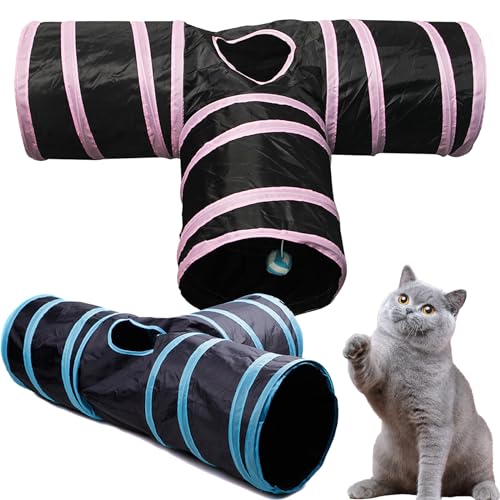 Cat Tunnel for Indoor Cats Large,with Play Ball Collapsible Interactive Peek Hole Pet Tube Toys,Puppy,Kitten,Rabbit,D von DATOZA