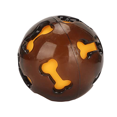 DAUZ Hunde-Puzzle-Ball-Spielzeug, Ungiftig, Zahnreinigung, Langeweile, Tierfutter-Ausgabeball, Gummi, für den Innenbereich, für Welpen (Brown) von DAUZ