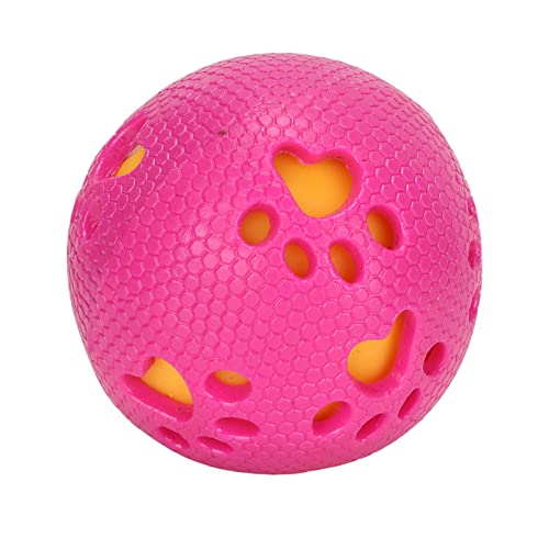 DAUZ Hunde-Puzzle-Ball-Spielzeug, Ungiftig, Zahnreinigung, Langeweile, Tierfutter-Ausgabeball, Gummi, für den Innenbereich, für Welpen (Rosenrot) von DAUZ