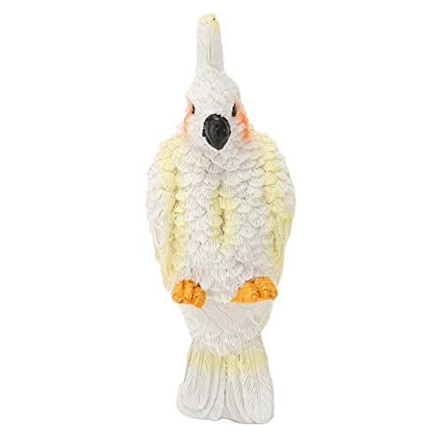 DAUZ Papageien-Figuren, Aquarium-Ornament, Papageien-Figuren, Aquarium-Dekoration, Innovative Kunstharz-Simulation für Aquarien (White) von DAUZ