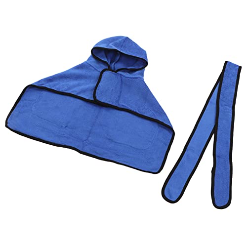 Großes Hundehandtuch, Weiche Decke, Schnell Trocknender Haustierhandtuch-Bademantel mit Kapuze, Blau, mit Eingrifftaschen Zum Baden für Katzen (XL) von DAUZ