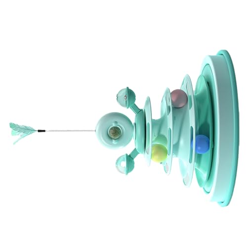 Katzenminze-Kugelturm-Spielzeug, REGT den Jagdinstinkt an, Praktisches Katzen-Drehteller-Spielzeug, Robuste Schiene, Erhöht den Interaktionsspaß für Haustiere für die Entwicklung von DAUZ