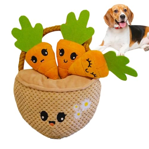 DAWCBVJQ Schnüffel-Hundespielzeug, Futterausgabespielzeug für Hunde | Snuffle Chew Puzzle Leckerli-Spenderspielzeug mit Quietscher für Welpen - Lustiges interaktives Hundepuzzlespielzeug aus Plüsch von DAWCBVJQ