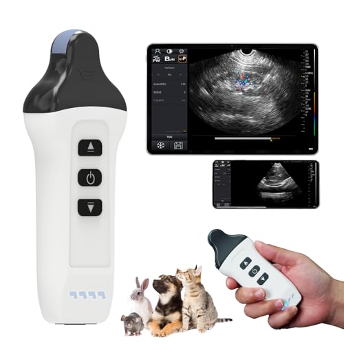 Kabelloses Farbdoppler-Ultraschallgerät, 6,0 MHz, mikrokonvexe Sonde, kabelloses Ultraschallgerät für Android und iOS, Handheld-Ultraschallscanner für Katze, Hund, Kleintiere von DAWEIanimed