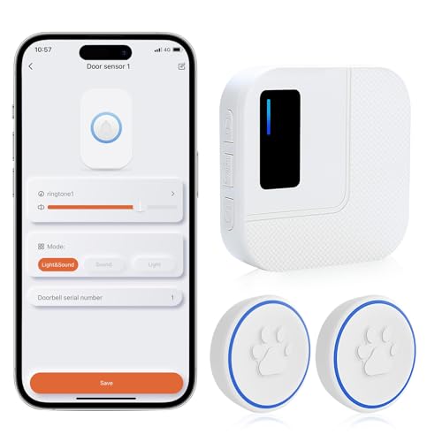 DAYTEE Daytech Katzenklingel/Hundetürklingel Auf Handy, WiFi Tuya Smart Katzenklingel, Berühren Außen wasserdichte Türklingel Für Haustiere, Für Töpfchentraining und Kommunikation 1 von DAYTEE