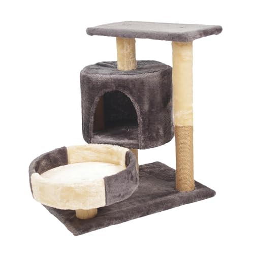 DAYUNSEN Kratzbaum Höhle Condo, Übung Katzenmöbel Multi Layer Resting Multi Tiers Activity Center Scratch Post Cat Nest Bed, Dunkelgrau/K Gray von DAYUNSEN