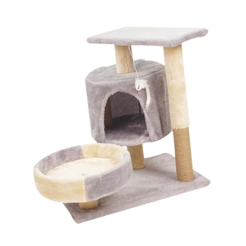 DAYUNSEN Kratzbaum Höhle Condo, Übung Katzenmöbel Multi Layer Resting Multi Tiers Activity Center Scratch Post Cat Nest Bed, Dunkelgrau/Light Gray von DAYUNSEN