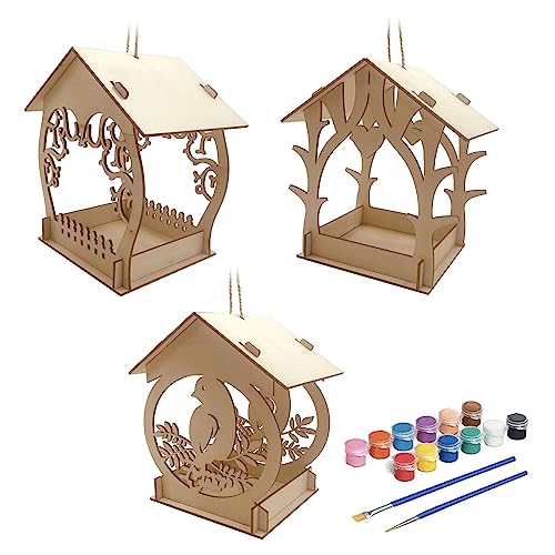 DAYnagh 3 Pcs Papagei Feeder Outdoor Fütterung Outdoor Vogelhaus Form Für Kind Bauen Und Malen Unmontiert Spielzeug Spielzeug von DAYnagh