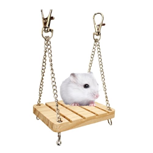 DAYnagh Hamsterschaukel, Holz Hamster Spielzeug - Hamster Hängematte Schaukel Haustier Spielzeug - Hängematte Käfig Übung Molar Spielzeug von DAYnagh