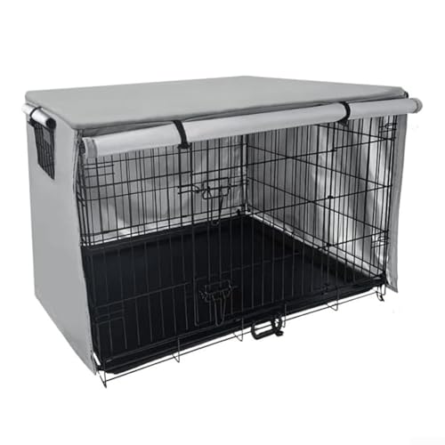 Abdeckung für Hundehütte für den Außenbereich, aus 210D-Oxford-Material, sicherer und bequemer Unterschlupf für Haustiere (grau, 124,5 x 79 cm) von DAZZLEEX