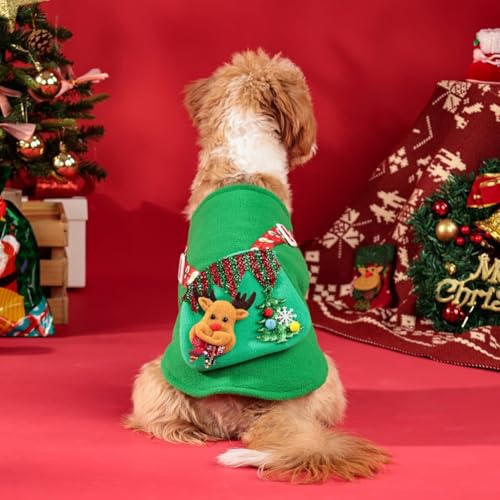 Festliches Rentier-Hunde-Outfit für Weihnachtsfeiern und Fotomöglichkeiten (S) von DAZZLEEX