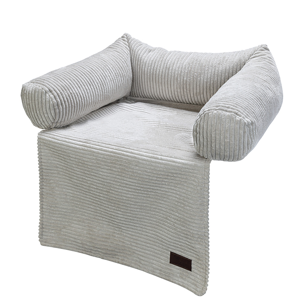 Designed by Lotte Couchkissen Ribbed, hellgrau - ca. L 50 x B 45 x H 13,5 cm von DBL