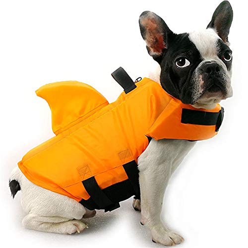 DC CLOUD Hundeschwimmwesten Hunde Schwimmweste Hund Regenjacke Reflektierende Hundejacke Hund Schwimmweste Hundemäntel für große Hunde wasserdicht orange,M von DC CLOUD